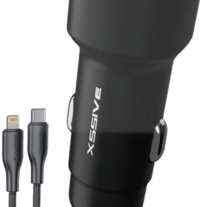 Xssive 48W PD+QC3.0 Fast Car Charger with Type-C to 8 Pin Cable XSS-CC40L - Zwart