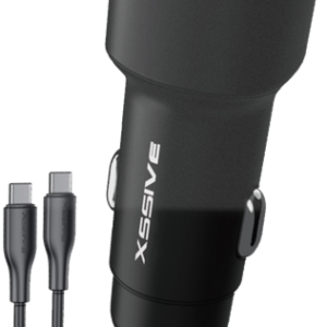 Xssive 48W QC3.0 Fast Car Charger with C-C Cable XSS-CC40C - Zwart